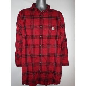 Carhartt Rugged flex Relaxed Fit Flannel Shirt Men XL Red Plaid Outdoor Gorpcore